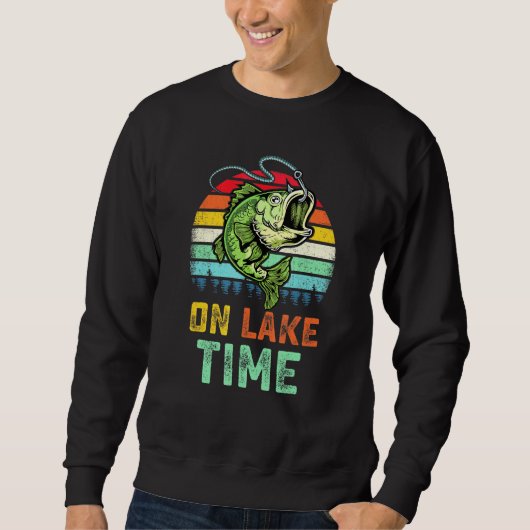 Sweatshirt Poisson Sur Le Lac Time Bass Pêche Eau Douce Lac F (Devant)