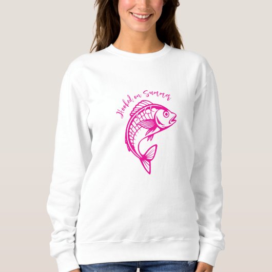 Sweatshirt Poisson sur rose estivale (Devant)