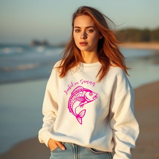 Sweatshirt Poisson sur rose estivale
