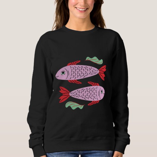 Sweatshirt Poissons roses sous-marins (Devant)