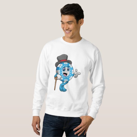 Sweatshirt Poker avec jetons Poker (Devant entier)