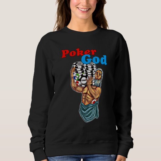 Sweatshirt Poker God poker player poker tournament online pok (Devant)
