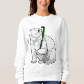 Sweatshirt Polar bear at Hockey with Hockey stick (Devant)