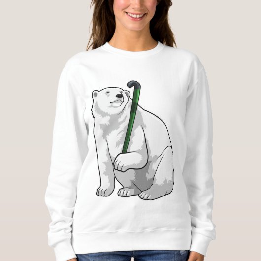 Sweatshirt Polar bear at Hockey with Hockey stick (Devant)