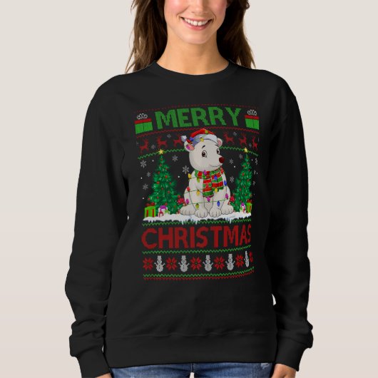 Sweatshirt Polar Bear  Xmas Tree Ugly Santa Polar Bear Christ (Devant)