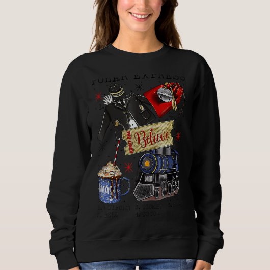Sweatshirt Pôle Nord Noël Express polaire Tout l'étranger Fun (Devant)