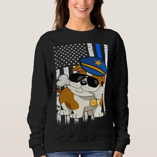 Sweatshirt Police Bulldog Back the Blue Law Enforcement Appre (Devant)