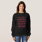 Sweatshirt Police Femme Infirmière Vie Rn Maman 12 (Devant entier)