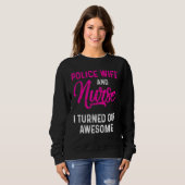 Sweatshirt Police Femme Infirmière Vie Rn Maman 12 (Devant entier)