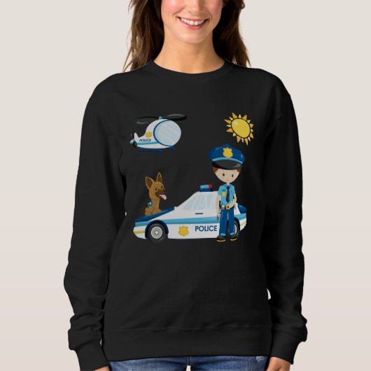 Sweatshirt Police officer children s dream work  idea police  (Devant)