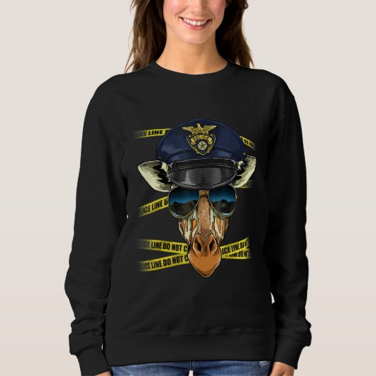 Sweatshirt Police Officer Giraffe PD Cop Crime Scene Giraffe (Devant)