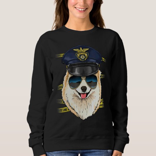 Sweatshirt Police Officer Pomeranian Cop Crime Scene K9 Pom D (Devant)