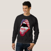 Sweatshirt Polonais Américain Racines Usa Polska Pologne Drap (Devant entier)