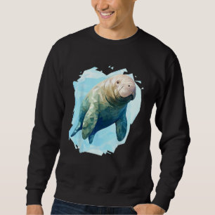 Sweatshirt Polygon Dugong Océanologisme géométrique de l'aile