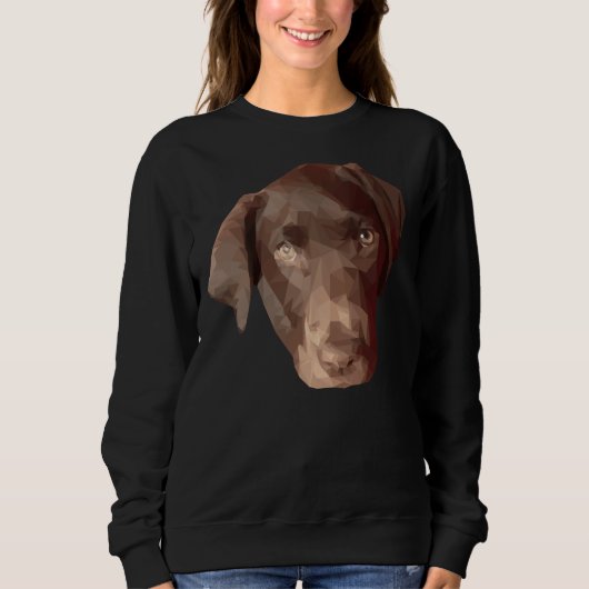 Sweatshirt Polygone de chien de laboratoire de chocolat (Devant)