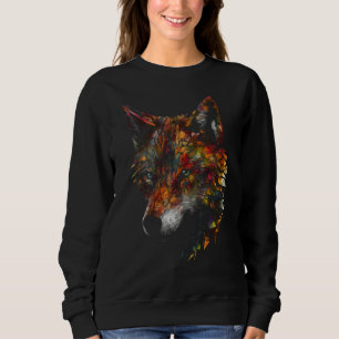 Sweatshirt Polygone de loup Motif animal loup