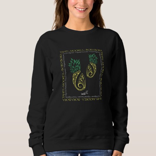 Sweatshirt Polynesian Pineapple Tribal Tattoo Pineapple (Devant)