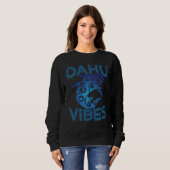 Sweatshirt Polynesian Tribal Shark Oahu Hawaii Vibes Tropical (Devant entier)