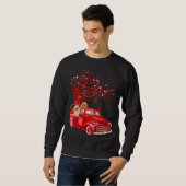 Sweatshirt Pomeranian équitation Camion Rouge Saint-Valentin  (Devant entier)