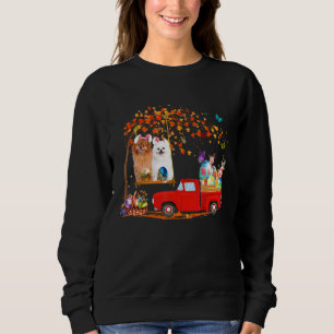 Sweatshirt Poméranie Portant Du Camion Rouge Oreille Lapin Av