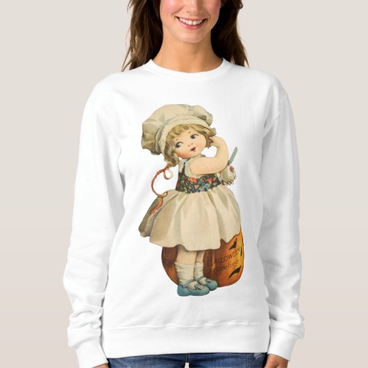 Sweatshirt Pomme de sculpture pour fille d'Halloween (Devant)