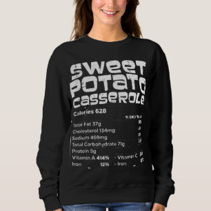 Sweatshirt Pomme de terre douce Nutrition Faits qui correspon