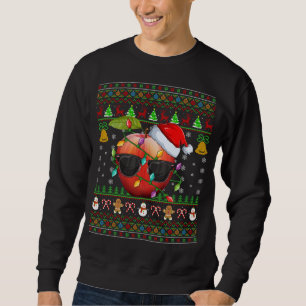 Sweatshirt Pomme Fruit Amant Noël Chapeau de Noël Pomme laide