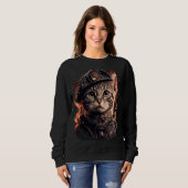 Sweatshirt Pompier Chat Kitten Casque pompier (Devant entier)