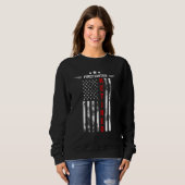 Sweatshirt Pompier Retraité US Drapeau mince Red Line Retrait (Devant entier)