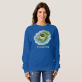 Sweatshirt Pondering Frog Reading Book (Devant entier)