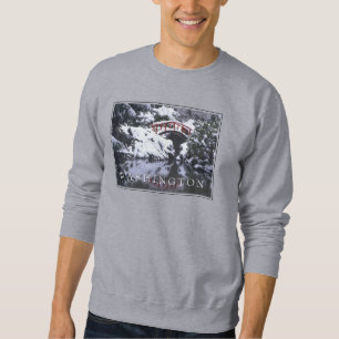 Sweatshirt Pont de lune et étang en hiver Seattle, Washingt