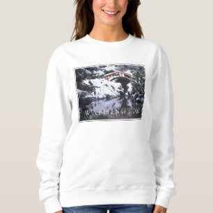 Sweatshirt Pont de lune et étang en hiver Seattle, Washingt