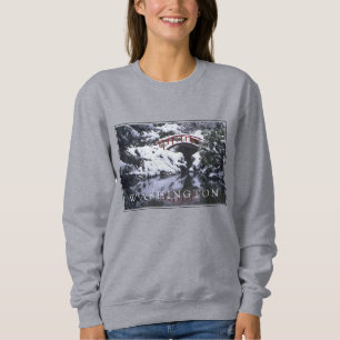 Sweatshirt Pont de lune et étang en hiver Seattle, Washingt