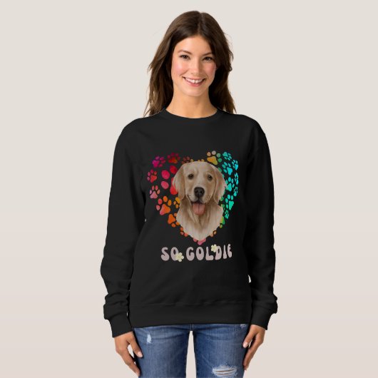 Sweatshirt Pont mignonne Rainbow dégradé Coeur chien doré Ani (Devant entier)