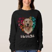 Sweatshirt Pont mignonne Rainbow dégradé Coeur chien doré Ani (Devant)