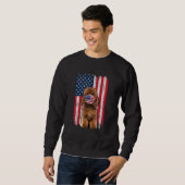Sweatshirt Poodé américain Drapeau Chien Porte Masque Visage  (Devant entier)