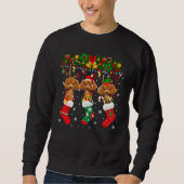 Sweatshirt Poodé Dans Le Sock Xmas Reindeer Père Noël Elf Chi (Devant)