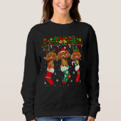 Sweatshirt Poodé Dans Le Sock Xmas Reindeer Père Noël Elf Chi (Devant)