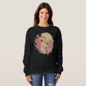 Sweatshirt Poodé D'Apricot Avec Des Peonies (Devant entier)