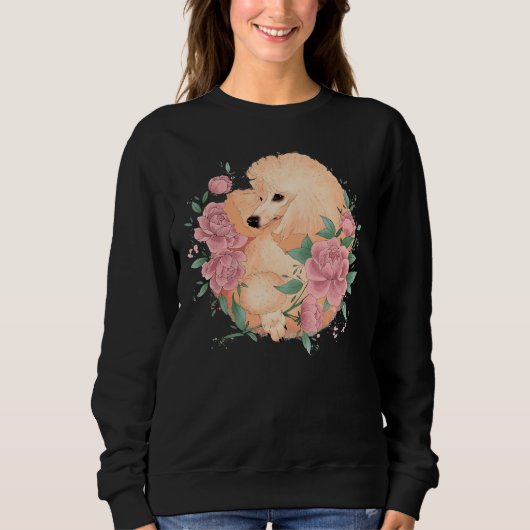Sweatshirt Poodé D'Apricot Avec Des Peonies (Devant)