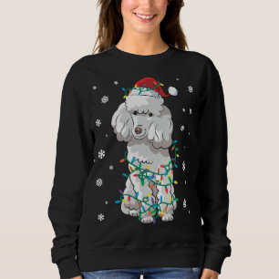 Sweatshirt Poodé Enveloppé Dans Les Lumières De Noël Chien