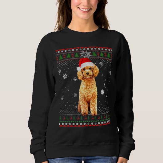 Sweatshirt Poodé Noël Père Noël laide Sweater Chien Noël (Devant)