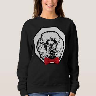 Sweatshirt Poodé portant le rouge Bowtie belle race de chien