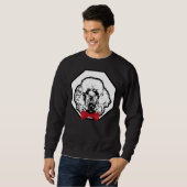 Sweatshirt Poodé portant le rouge Bowtie belle race de chien (Devant entier)
