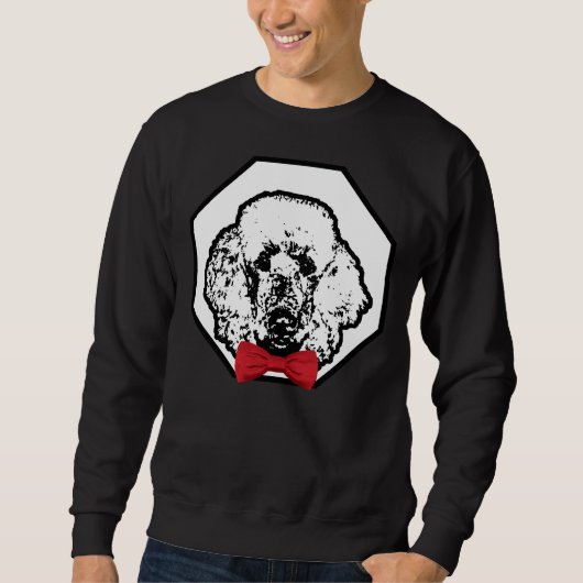 Sweatshirt Poodé portant le rouge Bowtie belle race de chien (Devant)