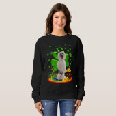 Sweatshirt Poodle 1 Jour de la Saint Patrick Irlandais Shamro (Devant entier)