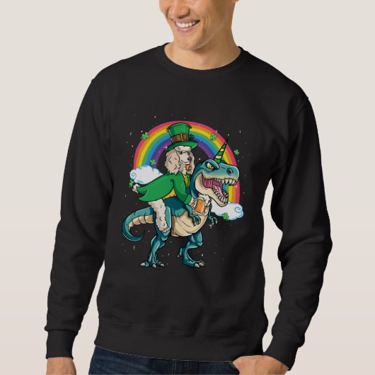 Sweatshirt Poodle Beer Dino Rex Horn Rainbow Dog (Devant)