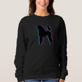 SWEATSHIRT POODLE - BLUE PINK BLACK SILHOUETTE (Devant)