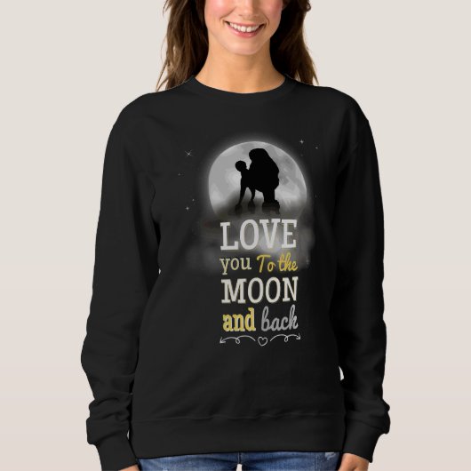 Sweatshirt Poodle Chien Aime À La Lune (Devant)