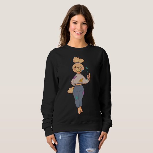 Sweatshirt Poodle d'artiste (Devant entier)